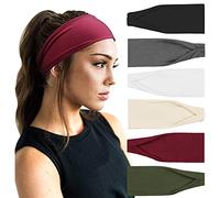 DRESHOW 6 Pezzi Fasce per Capelli Yoga In Esecuzione Elastico Cerchietti Turbante Fascia Accessori Cerchietti per Donna Ragazze