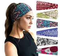 DRESHOW 6 Pezzi Fasce per Capelli Yoga In Esecuzione Elastico Cerchietti Turbante Fascia Accessori Cerchietti per Donna Ragazze