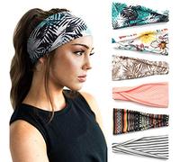DRESHOW 6 Pezzi Fasce per Capelli Yoga In Esecuzione Elastico Cerchietti Turbante Fascia Accessori Cerchietti per Donna Ragazze
