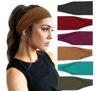 DRESHOW 6 Pezzi Fasce per Capelli Yoga In Esecuzione Elastico Cerchietti Turbante Fascia Accessori Cerchietti per Donna Ragazze