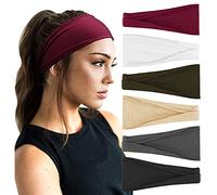DRESHOW 6 Pezzi Fasce per Capelli Yoga In Esecuzione Elastico Cerchietti Turbante Fascia Accessori Cerchietti per Donna Ragazze