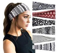 DRESHOW 6 Pezzi Fasce per Capelli Yoga In Esecuzione Elastico Cerchietti Turbante Fascia Accessori Cerchietti per Donna Ragazze