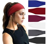 DRESHOW 6 Pezzi Fasce per Capelli Yoga In Esecuzione Elastico Cerchietti Turbante Fascia Accessori Cerchietti per Donna Ragazze