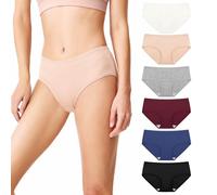 DRESHOW 6 Pezzi Mutandine da Donna Cotone Mutandine Donna vita Media Morbide e Traspiranti per un Comfort Quotidiano