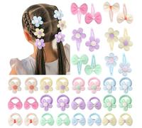 DRESHOW Accessori per Capelli per Bambini Morbidi Fiocchi Senza Cuciture e Fiori Bambini Piccoli Clip per Capelli Carini Elastico Coda di Cavallo Detentore Capello Legami per Bambine Neonati