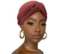 DRESHOW Avvolgere i Capelli per le Donna Morbido Turbante Maglia Stretch Sciarpa Testa Traspirante Leggero Turbante Tinta Unita