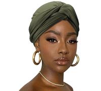 DRESHOW Avvolgere i Capelli per le Donna Morbido Turbante Maglia Stretch Sciarpa Testa Traspirante Leggero Turbante Tinta Unita