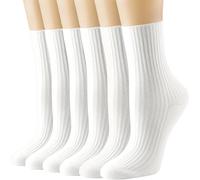 DRESHOW Calzini da Donna in Cotone Neutro Graziosi Calzini Sportivi Estetici per Abbigliamento Casual Calzini Pieghettati