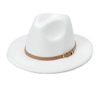 DRESHOW Cappello a tesa Larga Fedora per Donna Cappello Floscio Panama Retrò con Fibbia per Cintura