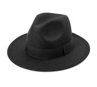 DRESHOW Cappello a tesa Larga Fedora per Donna Cappello Floscio Panama Retrò con Fibbia per Cintura