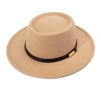 DRESHOW Cappello a tesa Larga Fedora per Donna Cappello Floscio Panama Retrò con Fibbia per Cintura