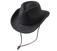 DRESHOW Cappello da Cowboy per Ragazzi e Ragazze Occidentale Fedora Cintura Fibbia Retro Cappelli Panama con Cordino a Vento Unisex Arrotolato Cappelli per Bambini 3-8 Anni