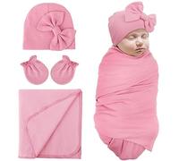 DRESHOW Coperte di Ricezione Neonato Cotone Caldo Sacco a pelo con Guanti e Cappelli Arco Ospedale Baby Swaddling