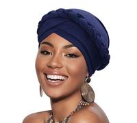 DRESHOW Donna Africane Turbante Pre-Legato Copricapo a treccia Testa Avvolge Cappello Boho Turbante Chemio Cap Elastico Annodato Berretto