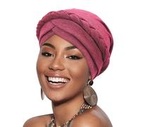 DRESHOW Donna Africane Turbante Pre-Legato Copricapo a treccia Testa Avvolge Cappello Boho Turbante Chemio Cap Elastico Annodato Berretto