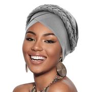 DRESHOW Donna Africane Turbante Pre-Legato Doppio Copricapo a treccia Testa Avvolge Cappello Boho Turbante Chemio Cap Elastico Annodato Berretto