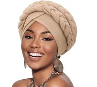 DRESHOW Donna Africane Turbante Pre-Legato Doppio Copricapo a treccia Testa Avvolge Cappello Boho Turbante Chemio Cap Elastico Annodato Berretto