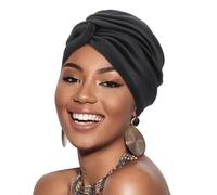 DRESHOW Donna Africane Turbante Pre-Legato Doppio Copricapo a treccia Testa Avvolge Cappello Boho Turbante Chemio Cap Elastico Annodato Berretto