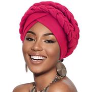 DRESHOW Donna Africane Turbante Pre-Legato Doppio Copricapo a treccia Testa Avvolge Cappello Boho Turbante Chemio Cap Elastico Annodato Berretto