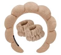 DRESHOW Fascia Termale per Lavaggio Viso Set di Polsini Spugna Morbida Terry Panno Trucco Cura della Pelle Fascia Antiscivolo per Donna