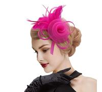 DRESHOW Fascinatori Cappello Fiore Mesh Piume Accessori Cocktail Party Accessori Cappello Elegante in Rete, per Feste, Cocktail, Matrimoni per Ragazze e Donna
