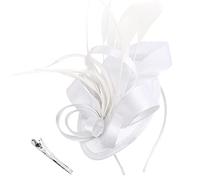 DRESHOW Fascinators Cappello Nastri Piume su un cerchietto Clip Cocktail Tea Party Copricapo per ragazze e Donna