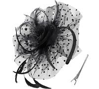 DRESHOW Fascinators per Capelli da Donna Fascinator Chapeau Nuptiale Plumes Cheveux Clip Accessoires Cocktail Royal Ascot
