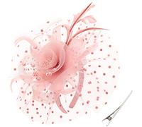 DRESHOW Fascinators per Capelli da Donna Fascinator Chapeau Nuptiale Plumes Cheveux Clip Accessoires Cocktail Royal Ascot