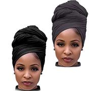 DRESHOW Jersey Turbante Testa Wrap per le Donna Africane Knit Headwraps Urban Capelli Sciarpa Scialle Hijab Foulard Capelli Accessori