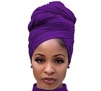 DRESHOW Jersey Turbante Testa Wrap per Le Donna Africane Knit Headwraps Urban Capelli Sciarpa Scialle Hijab Foulard Capelli Accessori