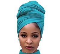 DRESHOW Jersey Turbante Testa Wrap per le Donna Africane Knit Headwraps Urban Capelli Sciarpa Scialle Hijab Foulard Capelli Accessori