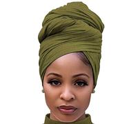 DRESHOW Jersey Turbante Testa Wrap per le Donna Africane Knit Headwraps Urban Capelli Sciarpa Scialle Hijab Foulard Capelli Accessori