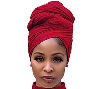 DRESHOW Jersey Turbante Testa Wrap per le Donna Africane Knit Headwraps Urban Capelli Sciarpa Scialle Hijab Foulard Capelli Accessori