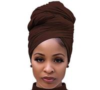 DRESHOW Jersey Turbante Testa Wrap per le Donna Africane Knit Headwraps Urban Capelli Sciarpa Scialle Hijab Foulard Capelli Accessori