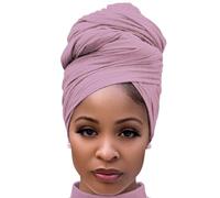 DRESHOW Jersey Turbante Testa Wrap per le Donna Africane Knit Headwraps Urban Capelli Sciarpa Scialle Hijab Foulard Capelli Accessori