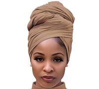DRESHOW Jersey Turbante Testa Wrap per le Donna Africane Knit Headwraps Urban Capelli Sciarpa Scialle Hijab Foulard Capelli Accessori