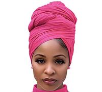 DRESHOW Jersey Turbante Testa Wrap per le Donna Africane Knit Headwraps Urban Capelli Sciarpa Scialle Hijab Foulard Capelli Accessori