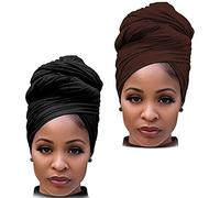 DRESHOW Jersey Turbante Testa Wrap per Le Donna Africane Knit Headwraps Urban Capelli Sciarpa Scialle Hijab Foulard Capelli Accessori