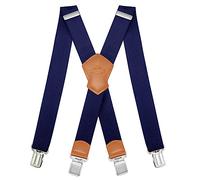 Dresime Bretelle da Uomo per pantaloni con 4 clip forti 4 cm di larghezza, per Uomini e Donne Grandi e alti Larghezza Regolabile di Elastiche e Forma a X Elastica