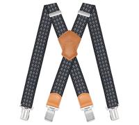 Dresime Bretelle da Uomo per pantaloni con 4 clip forti 4 cm di larghezza, per Uomini e Donne Grandi e alti Larghezza Regolabile di Elastiche e Forma a X Elastica