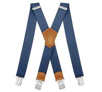 Dresime Bretelle da Uomo per pantaloni con 4 clip forti 4 cm di larghezza, per Uomini e Donne Grandi e alti Larghezza Regolabile di Elastiche e Forma a X Elastica