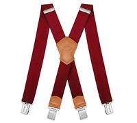 Dresime Bretelle da Uomo per pantaloni con 4 clip forti 4 cm di larghezza, per Uomini e Donne Grandi e alti Larghezza Regolabile di Elastiche e Forma a X Elastica