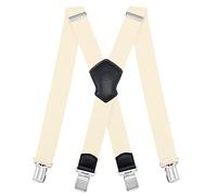 Dresime Bretelle da Uomo per pantaloni con 4 clip forti 4 cm di larghezza, per Uomini e Donne Grandi e alti Larghezza Regolabile di Elastiche e Forma a X Elastica