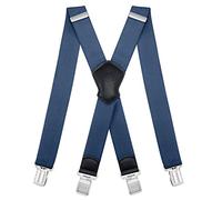 Dresime Bretelle da Uomo per pantaloni con 4 clip forti 4 cm di larghezza, per Uomini e Donne Grandi e alti Larghezza Regolabile di Elastiche e Forma a X Elastica