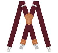 Dresime Bretelle da Uomo per pantaloni con 4 clip forti 4 cm di larghezza, per Uomini e Donne Grandi e alti Larghezza Regolabile di Elastiche e Forma a X Elastica
