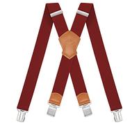 Dresime Bretelle da Uomo per pantaloni con 4 clip forti 4 cm di larghezza, per Uomini e Donne Grandi e alti Larghezza Regolabile di Elastiche e Forma a X Elastica