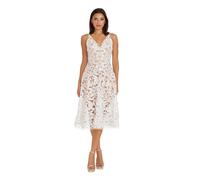 Dress The Population Blair - Abito Longuette Svasato da Donna, Bianco/Nude, L
