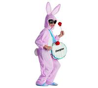 Dress Up America- Bambini energizzante Coniglietto Peluche Mascotte Costume, Rosa, taglia 4-6 anni (vita: 71-76, altezza: 99-114 cm), 806-S