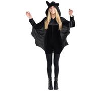 Dress Up America Costume da pipistrello per adulti - Pagliaccetto da pipistrello nero da donna con ali - Ottimo per giochi di ruolo e divertimento