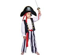 Dress Up America Costume da pirata per ragazzi - Set di costumi da pirata per bambini - Il set di vestiti include un top, pantaloni, benda sull'occhio e altro